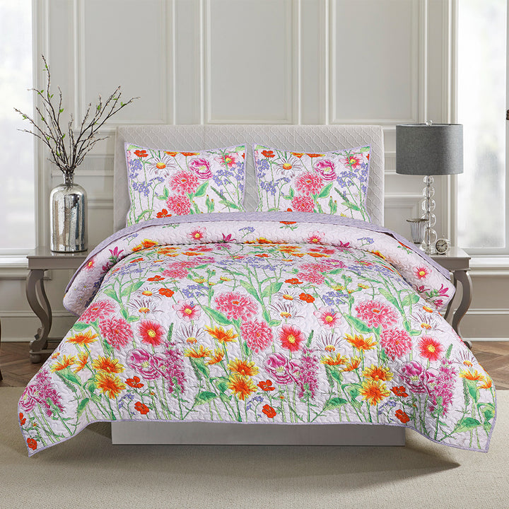 3 Piece Microfiber Reversible Quilt Set